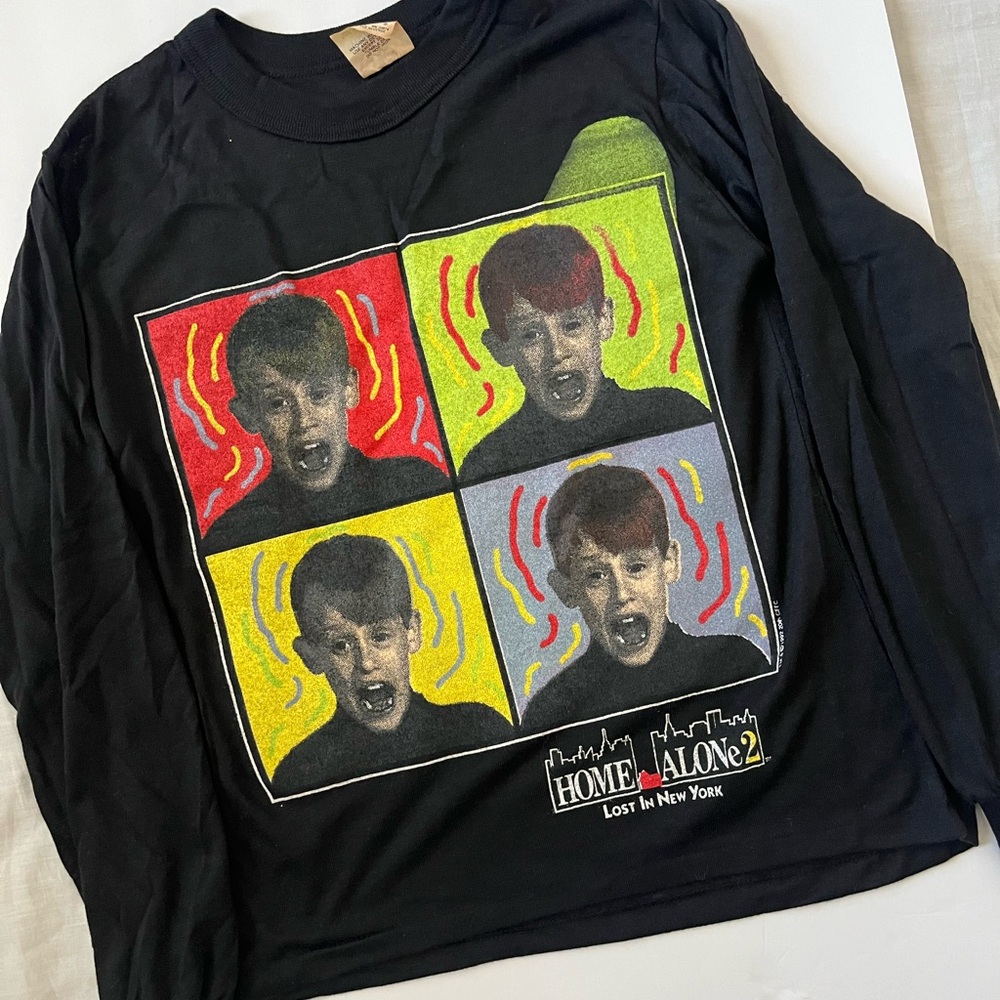Home Alone 2 Kids Black Graphic Long Sleeve Shirt